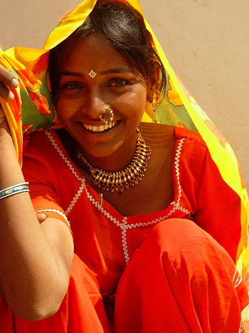 A young village girl in India