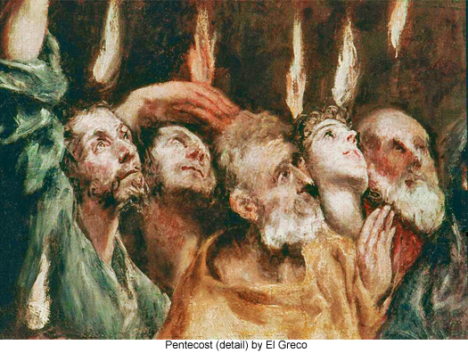 Pentecost (detail) by El Greco