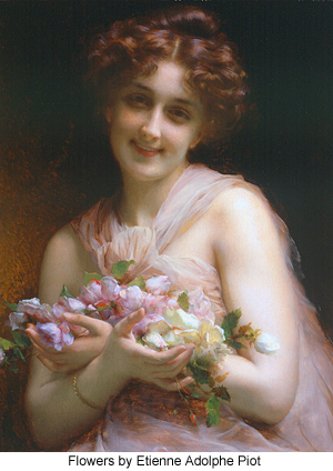 Flowers by Etienne Adolphe Piot